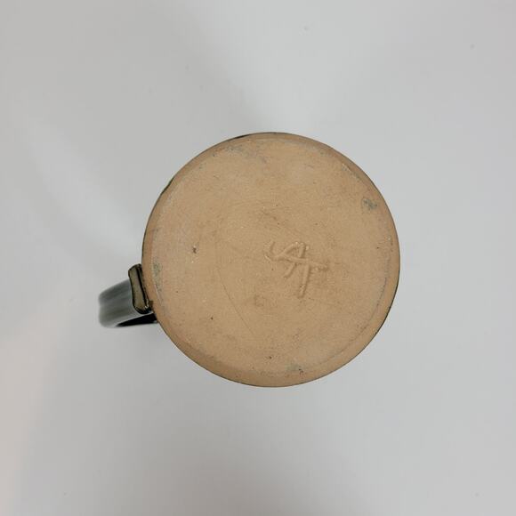 Art Pottery Pitcher Vase 4.75" tall Green Ceramic Mid Century Modern - Picture 6 of 10